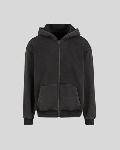 Washed Zip Hoodie - Kleding Masters