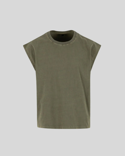 Vintage Cropped Heavy Sleeveless Tee - Kleding Masters