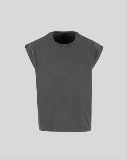 Vintage Cropped Heavy Sleeveless Tee Sample - Kleding Masters